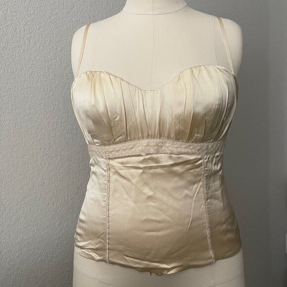 Reformation Kessie Silk Top in Sugar (Off-White, Cream), Size 12 - Picture 5 of 8